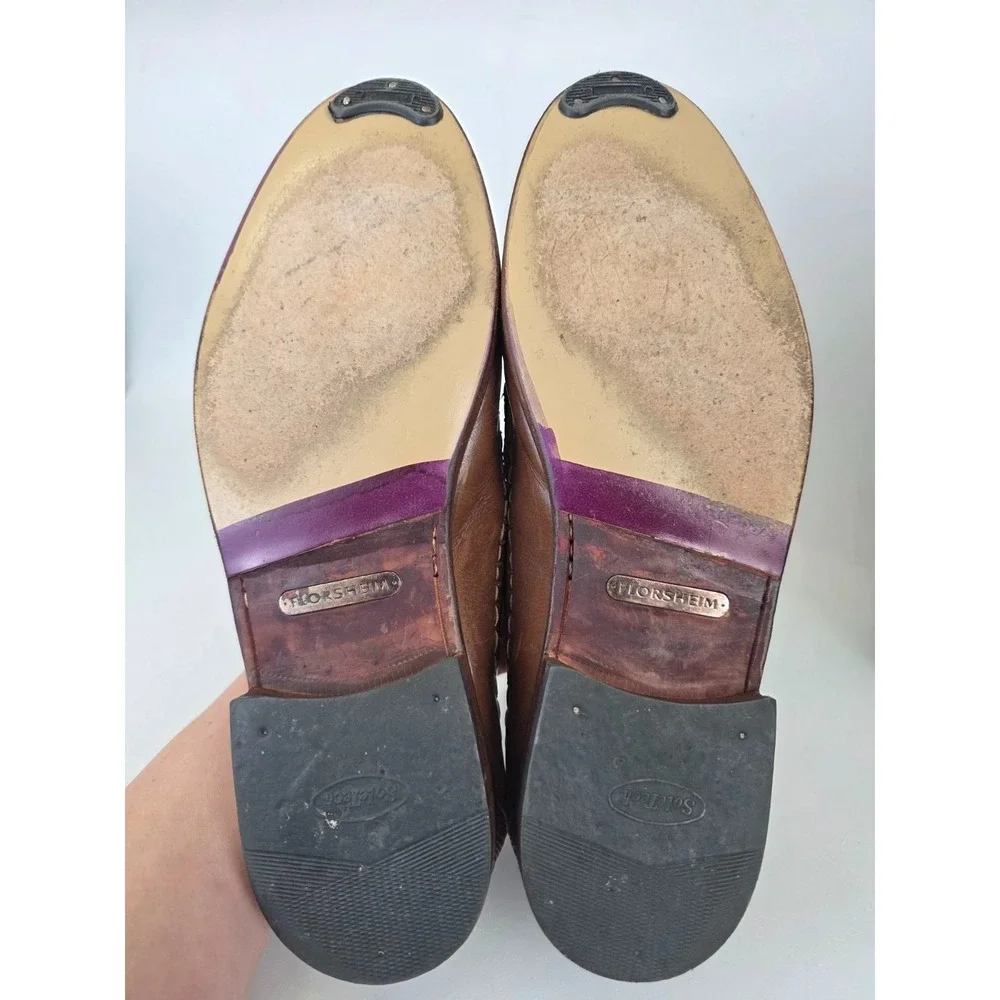 Florsheim Men's Dress Shoes‎ Size 10.5 Brown Tan Leather Tassel Slip On Loafers